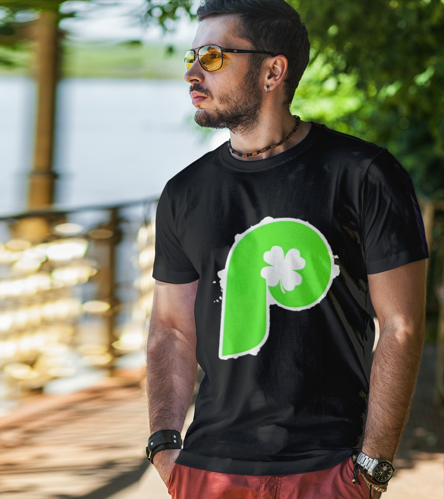 Lucky Philadelphia Clover P Baseball Green Four Leaf T-Shirt