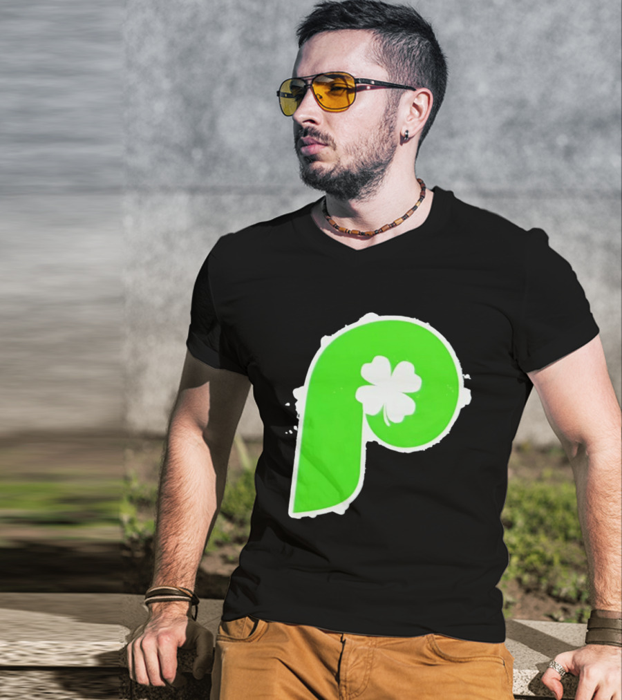 Lucky Philadelphia Clover P Baseball Green Four Leaf T-Shirt