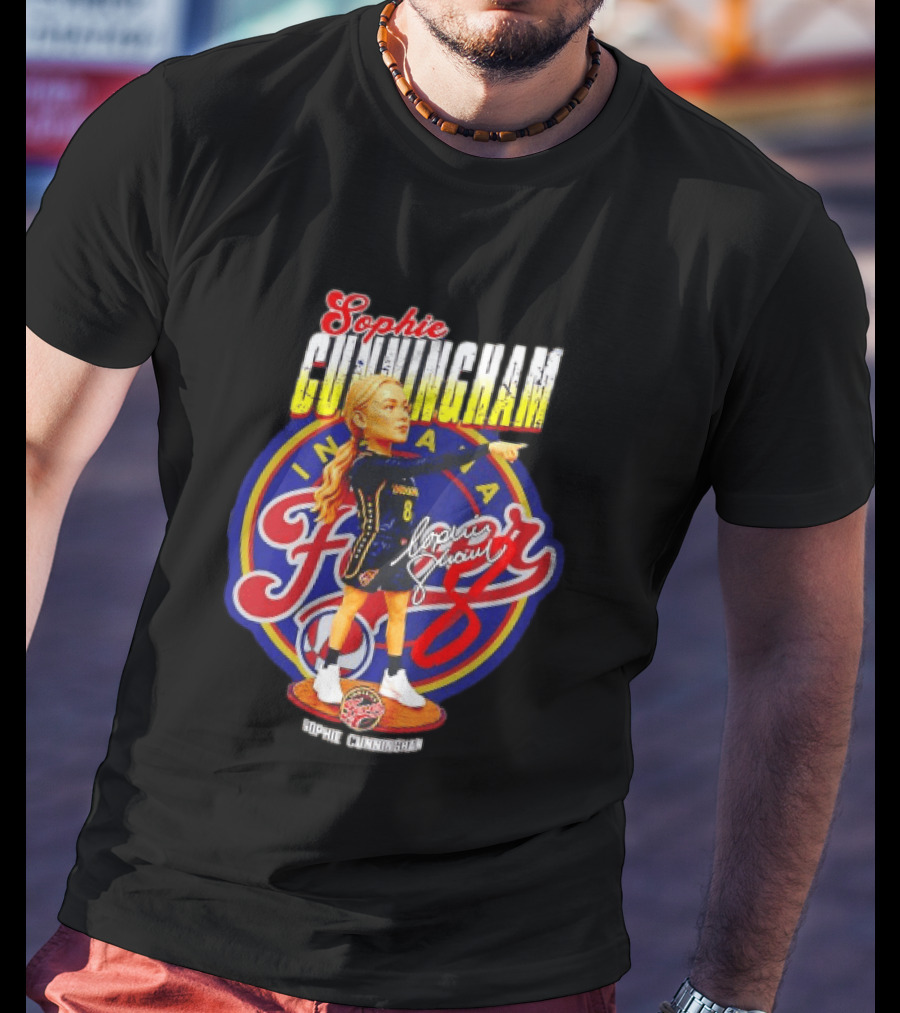 Sophie Cunningham Bobblehead Indiana Fever Pointing Signature T-Shirt