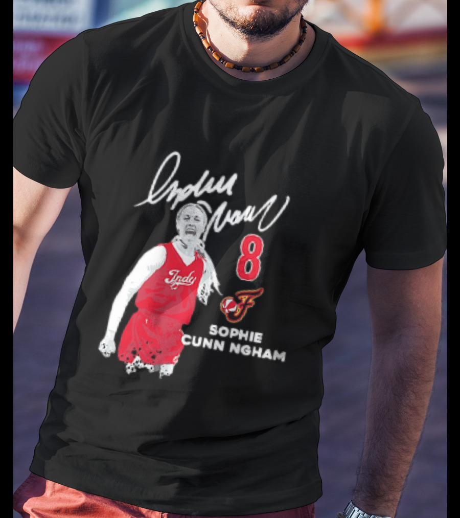 Sophie Cunningham Indiana Fever Indy Basketball 8 Distressed Player T-Shirt