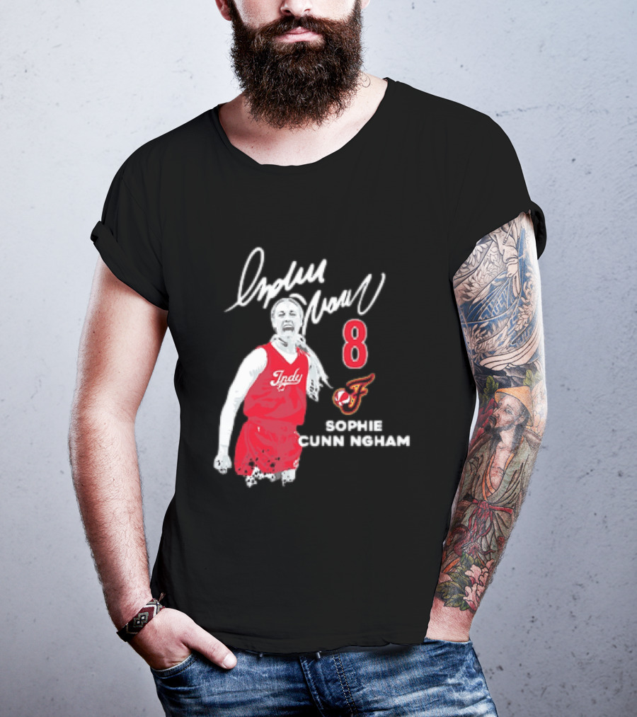 Sophie Cunningham Indiana Fever Indy Basketball 8 Distressed Player T-Shirt