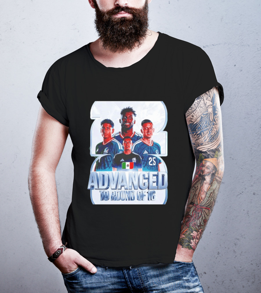 Advanced To Round Of 16 Mexico National Football Team 25 T-Shirt