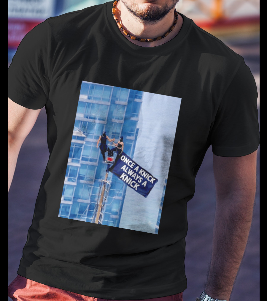 New York Knicks Once A Knick Always A Knick Flag Empire State Building NYC T-Shirt