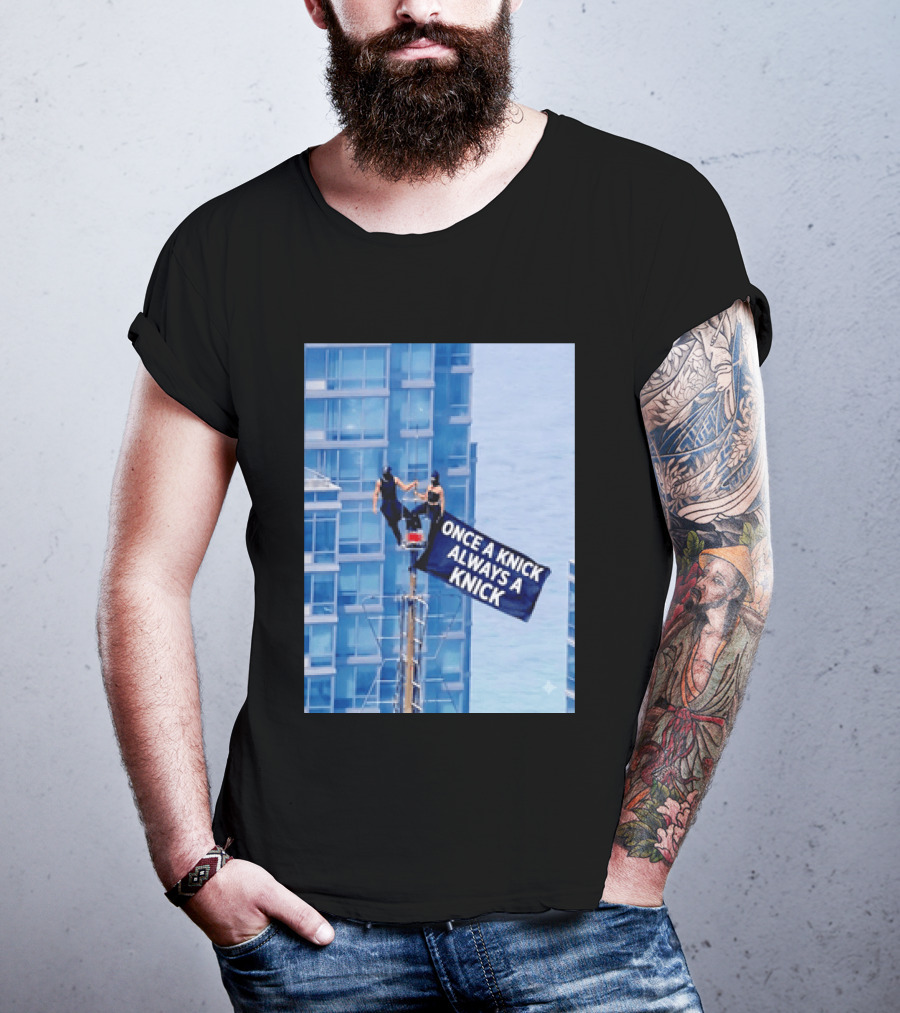 New York Knicks Once A Knick Always A Knick Flag Empire State Building NYC T-Shirt