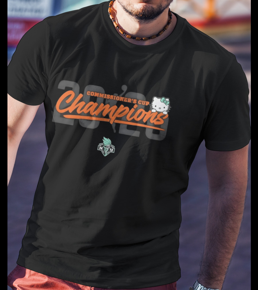 Hello Kitty New York Liberty 2026 Commissioner's Cup Champions T-Shirt