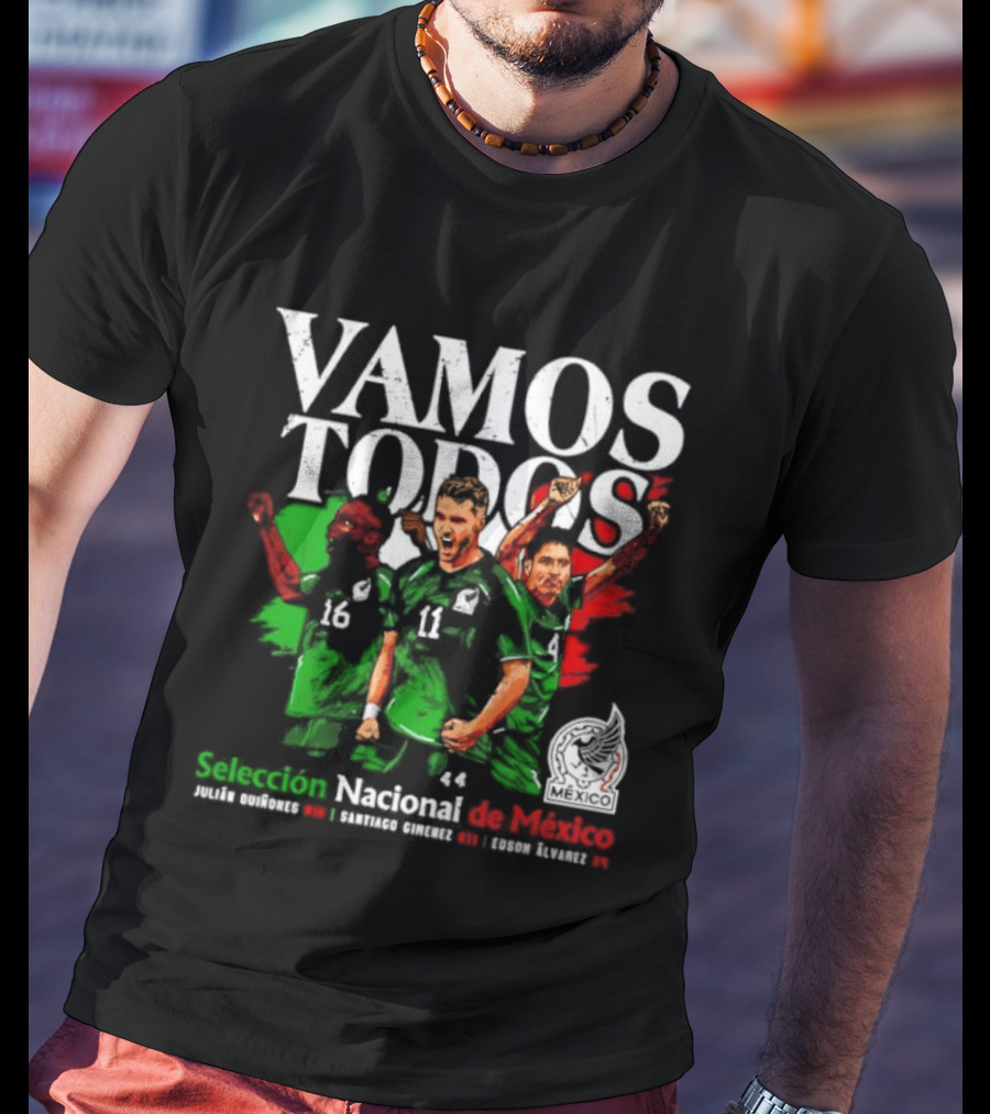 Vamos Todos Selección Nacional De México Julián Quiñones Santiago Gimenez Edson Álvarez Soccer Spirit T-Shirt