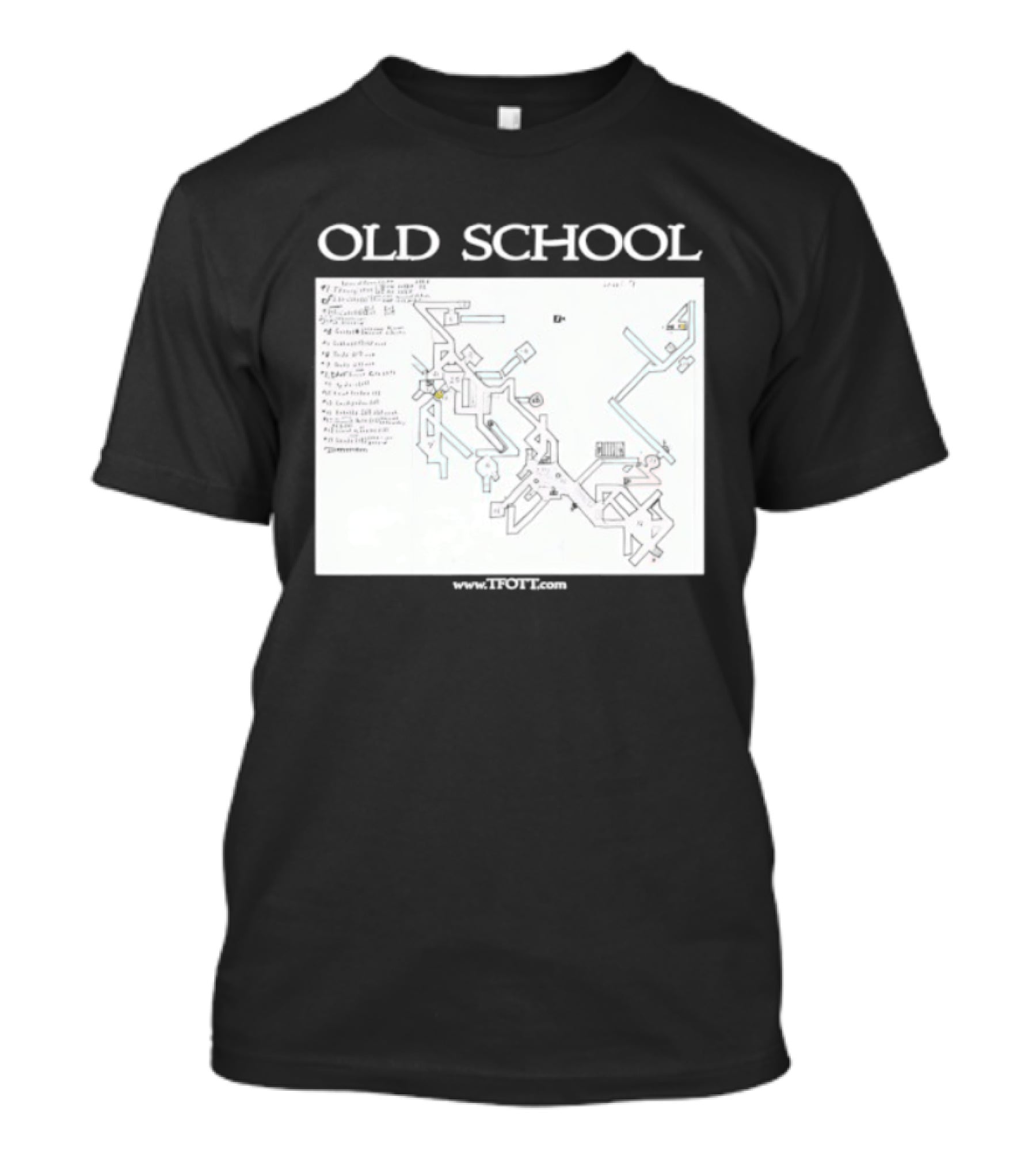 Old School Tonisborg Dungeon Map 1971 Dungeons And Dragons Retro Adventure T-Shirt