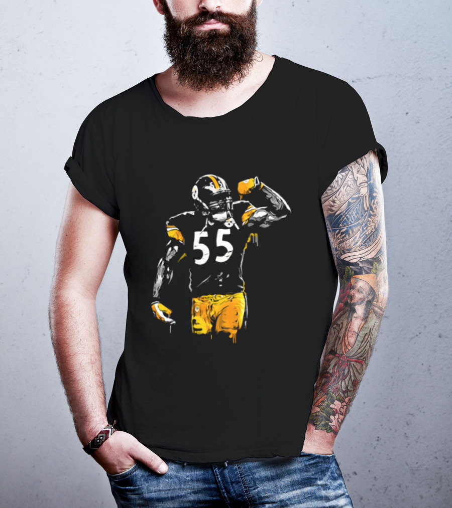 Pittsburgh Steelers Number 55 Football Player Drip T-Shirt