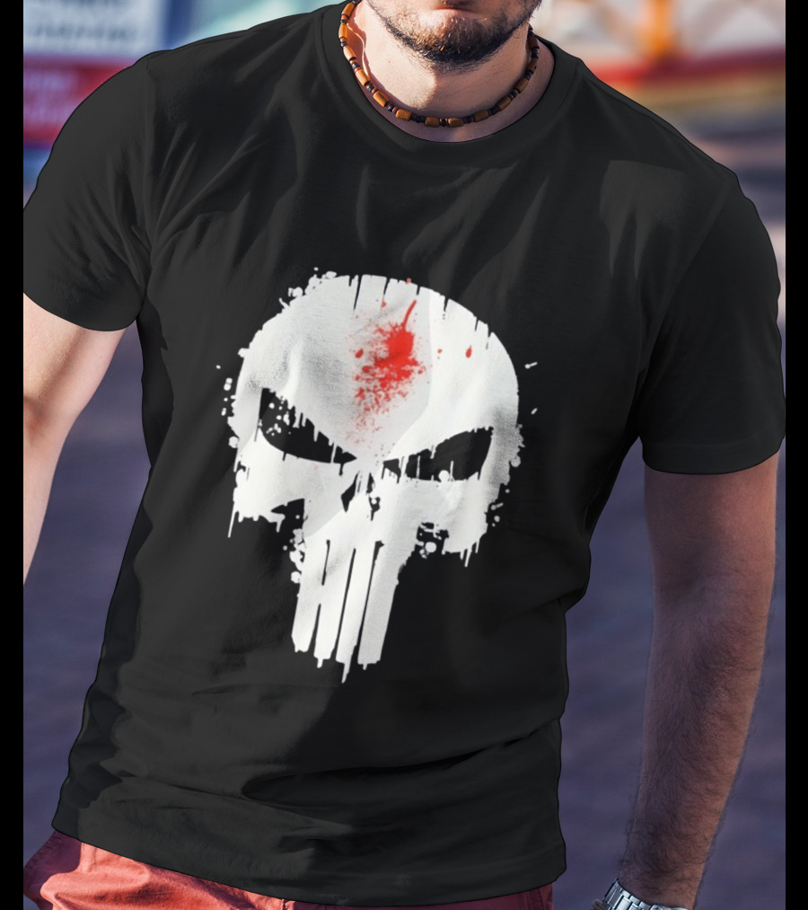Punisher Skull Bleeding Head Shot T-Shirt