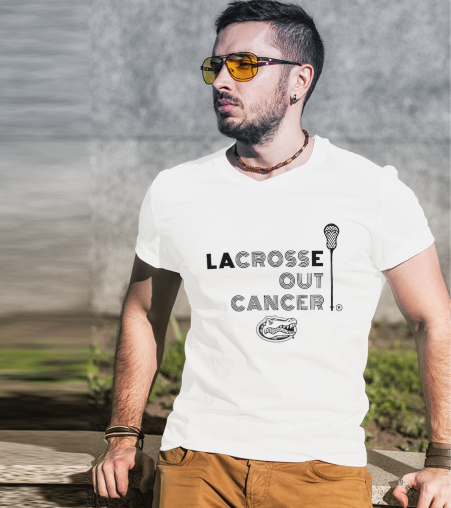 Lacrosse Out Cancer Florida Gators Lacrosse Awareness T-Shirt