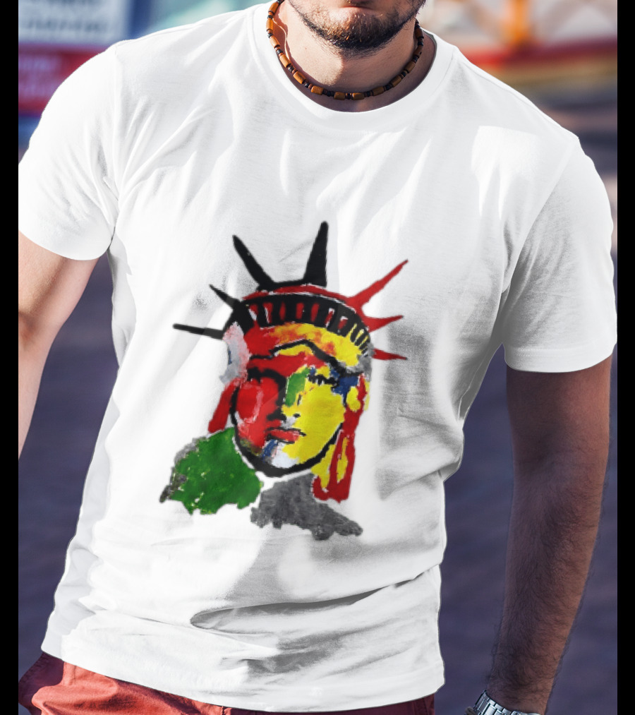 Liberty Pop Statue Of Liberty Paint Splatter T-Shirt