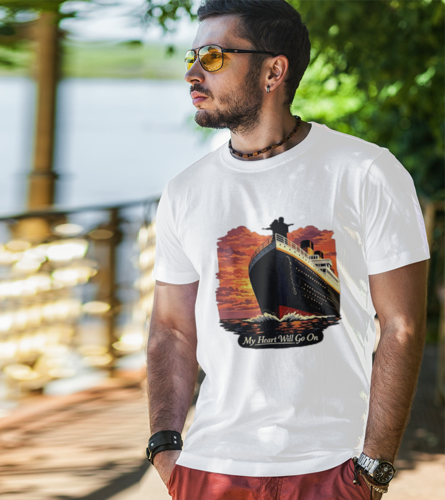 Titanic Sunset Scene My Heart Will Go On Jack And Rose T-Shirt