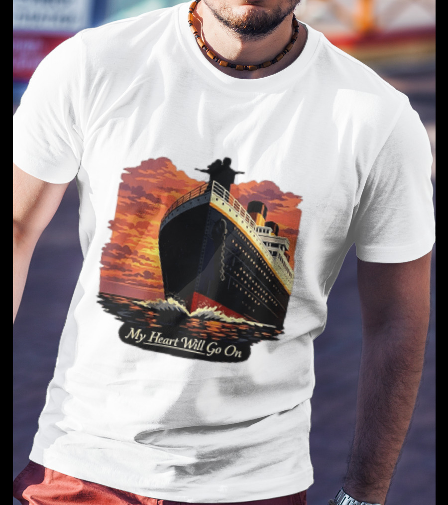 Titanic Sunset Scene My Heart Will Go On Jack And Rose T-Shirt