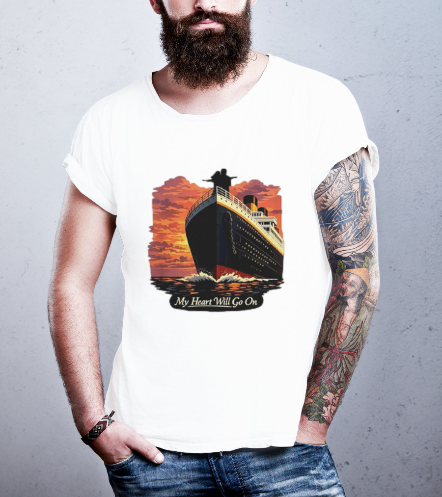 Titanic Sunset Scene My Heart Will Go On Jack And Rose T-Shirt