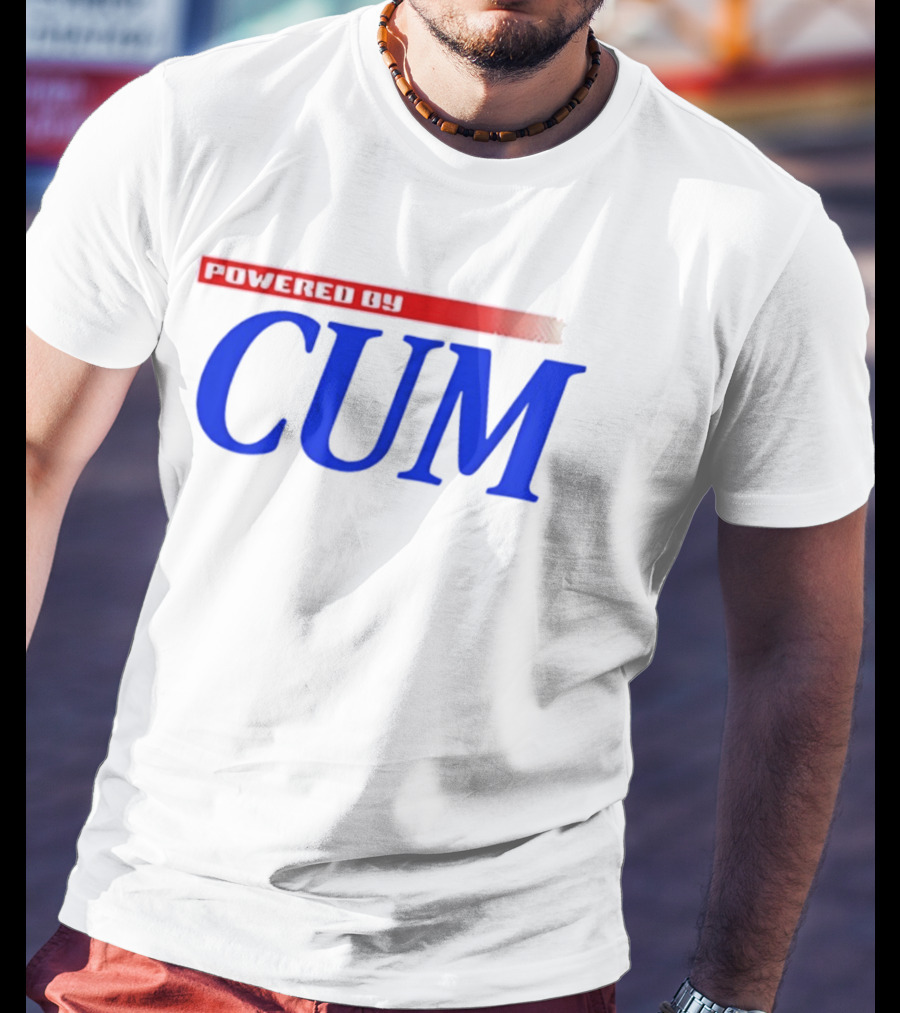 Powered By Cum Blue T-Shirt