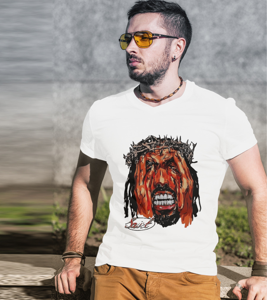 Saint Jesus Crown Of Thorns Diamond Grillz T-Shirt