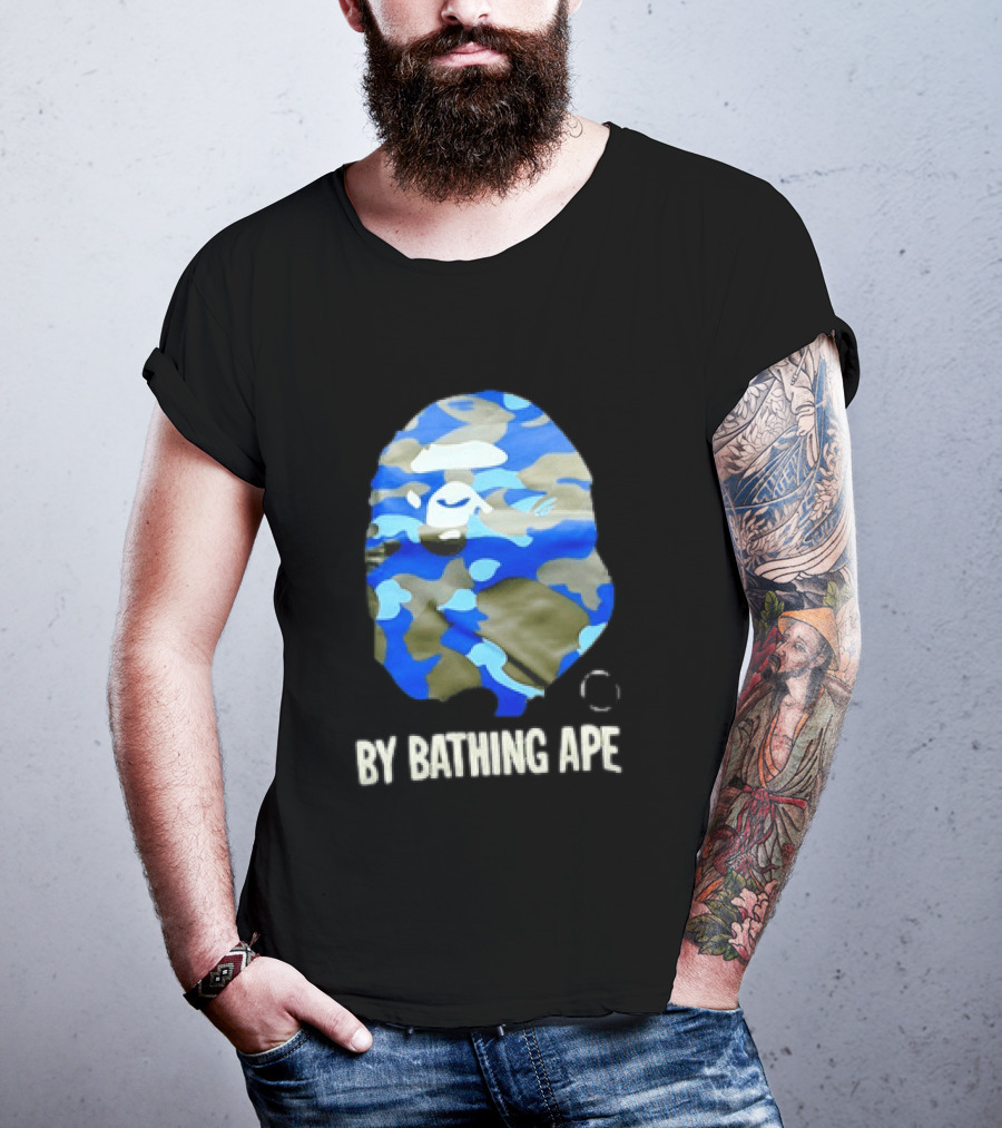 By Bathing APE Camouflage Blue Green T-Shirt