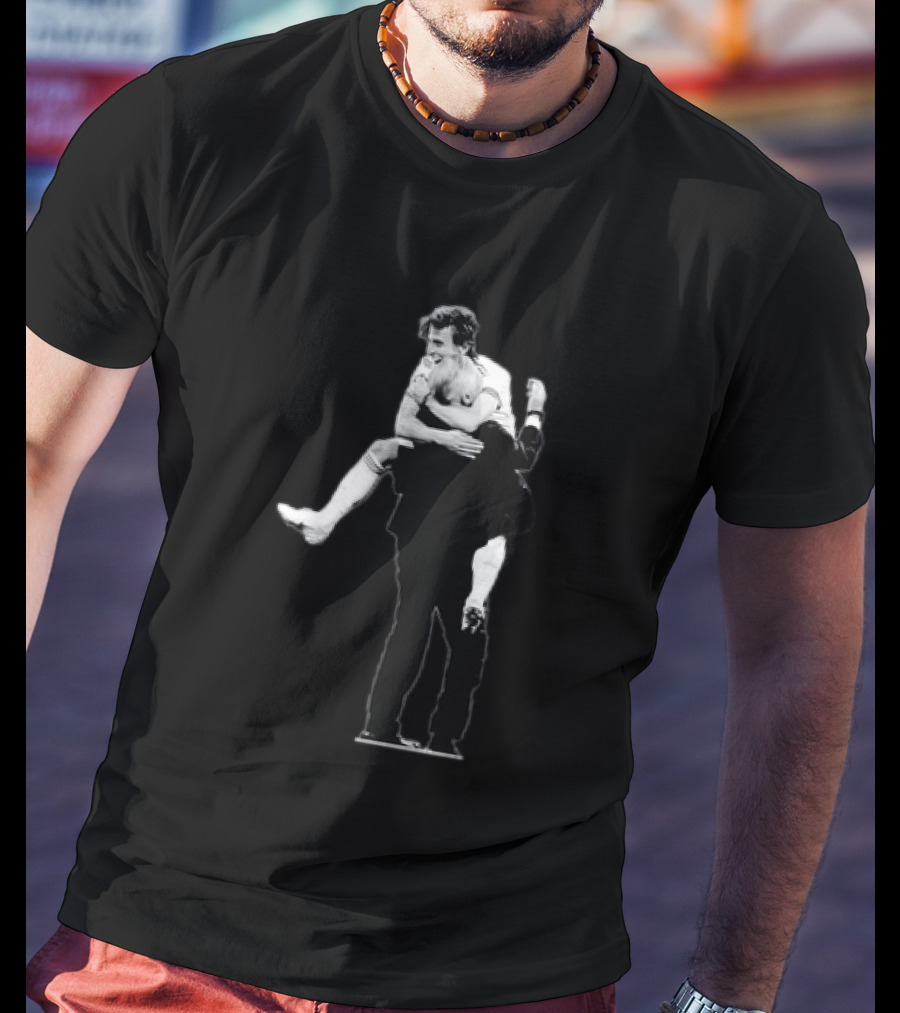 Luka Modric Carlo Ancelotti Embrace Real Madrid Team Spirit Celebration T-Shirt