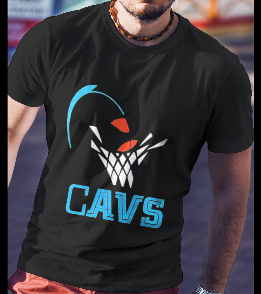 CAVS Cleveland Cavaliers Basketball Net Slam Dunk T-Shirt