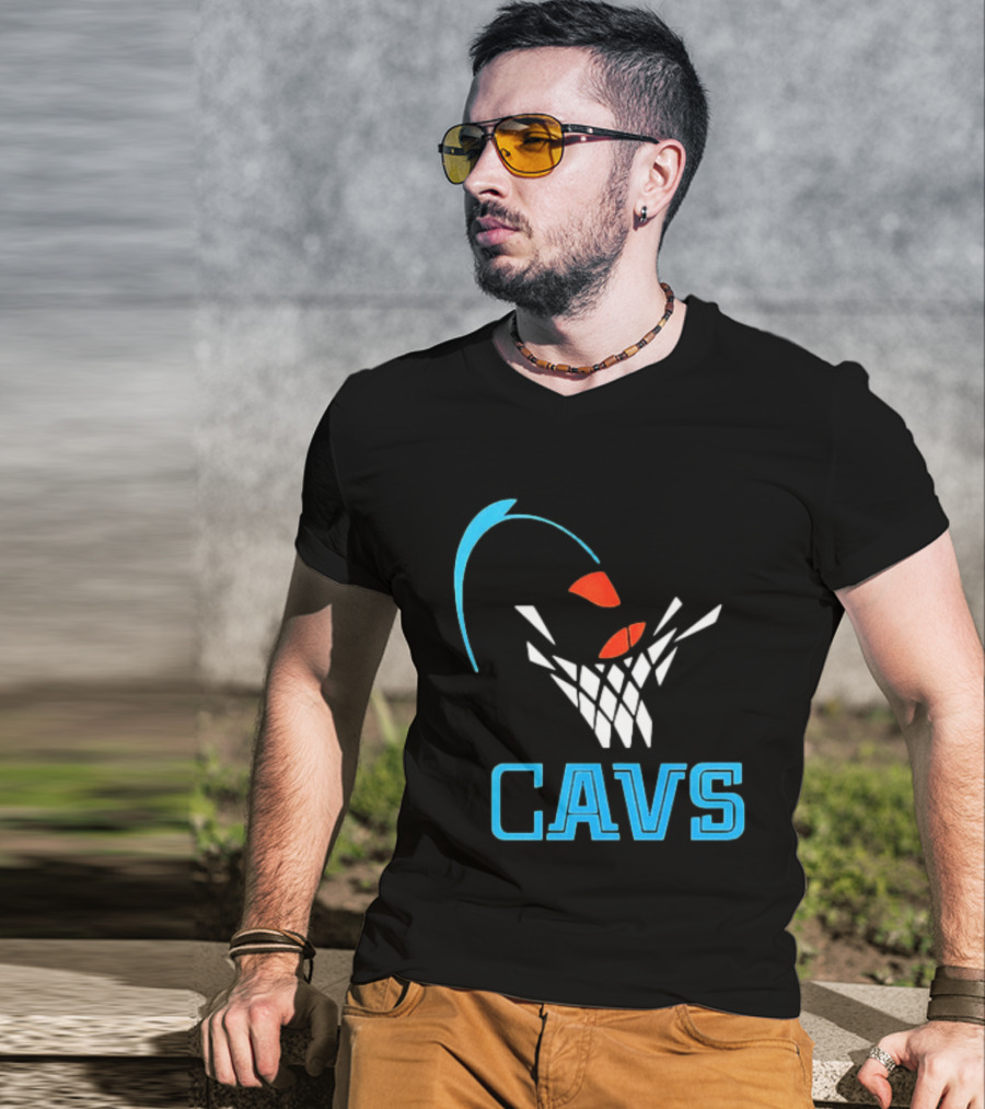 CAVS Cleveland Cavaliers Basketball Net Slam Dunk T-Shirt