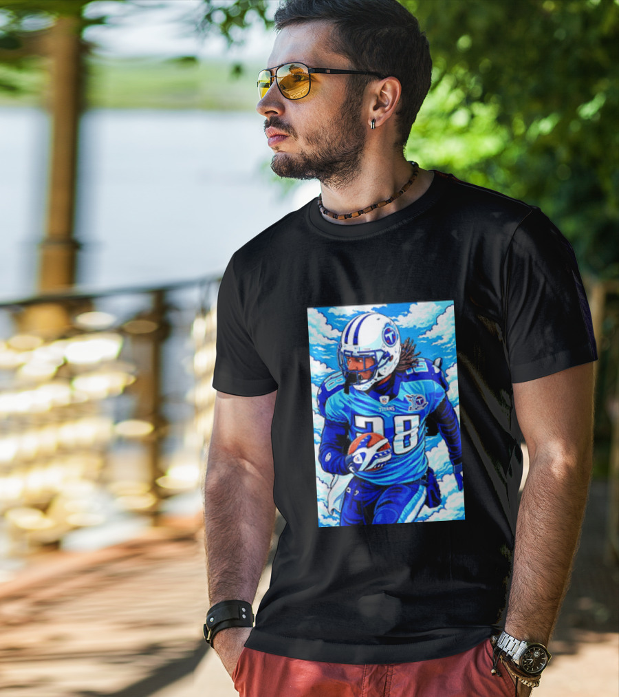 Chris Johnson 28 Tennessee Titans Running Back Football T-Shirt