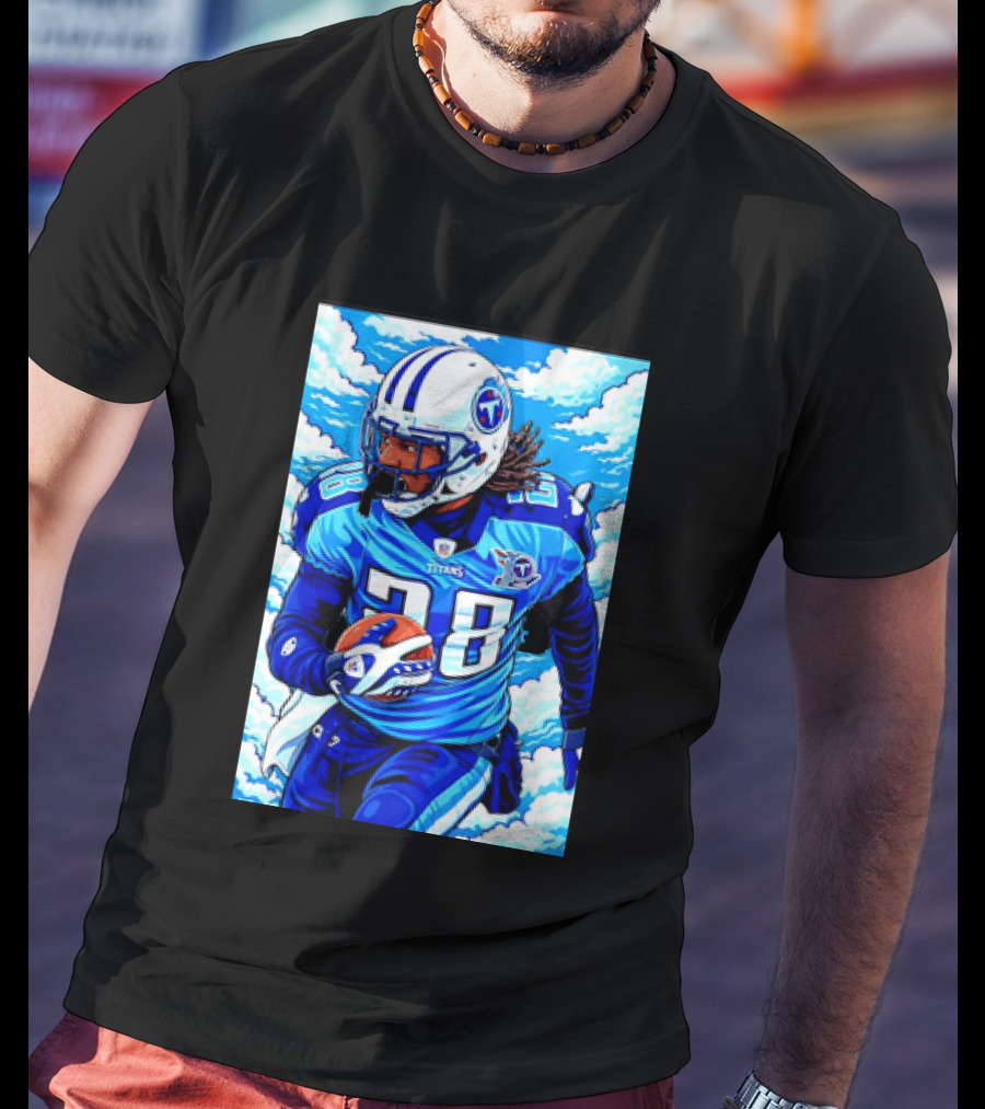 Chris Johnson 28 Tennessee Titans Running Back Football T-Shirt