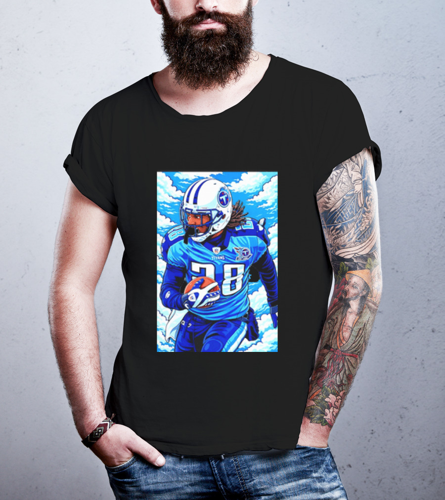 Chris Johnson 28 Tennessee Titans Running Back Football T-Shirt
