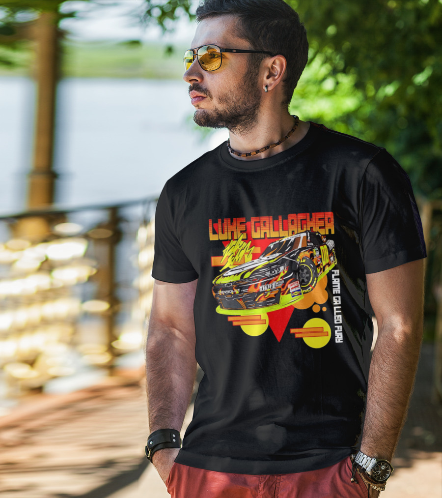 Luke Gallagher Flame Grilled Fury Tier 1 Racing 00 Car T-Shirt