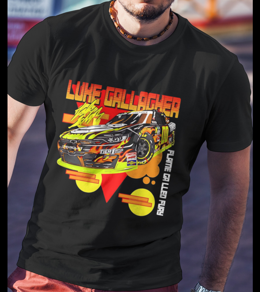 Luke Gallagher Flame Grilled Fury Tier 1 Racing 00 Car T-Shirt
