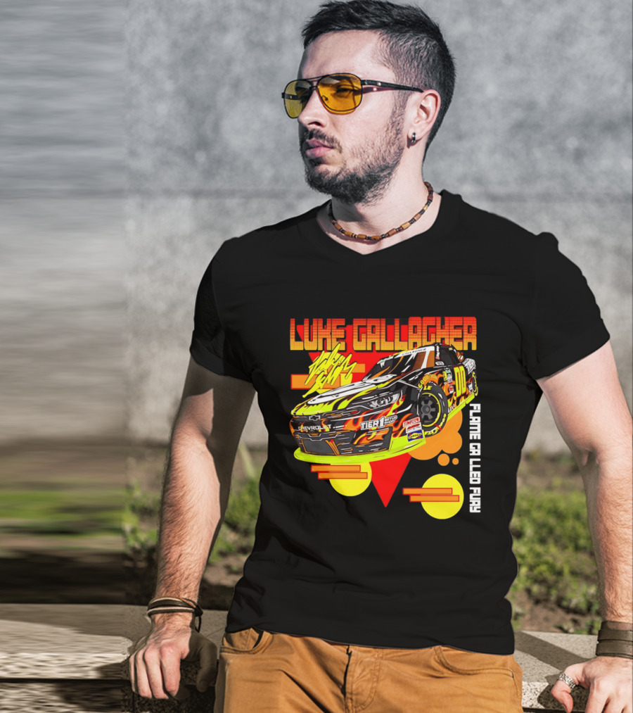 Luke Gallagher Flame Grilled Fury Tier 1 Racing 00 Car T-Shirt