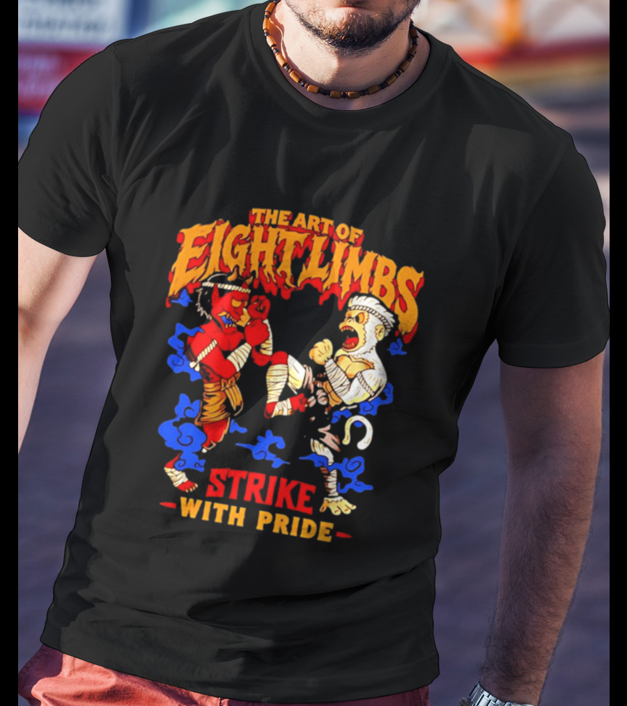 The Art Of Eight Limbs Strike With Pride Muay Thai Oni Hanuman T-Shirt