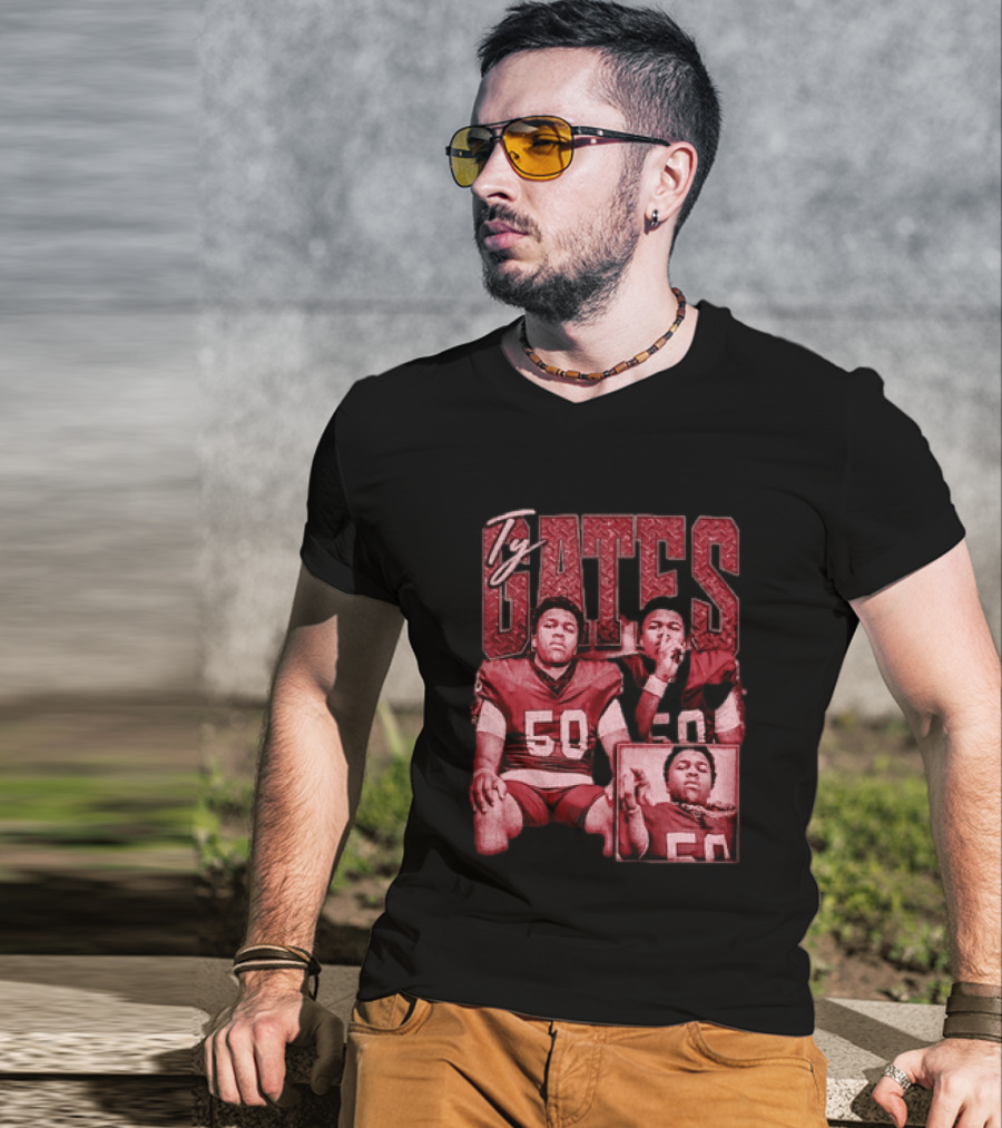 Ty Gates Football Player Sports Athlete Number 50 T-Shirt