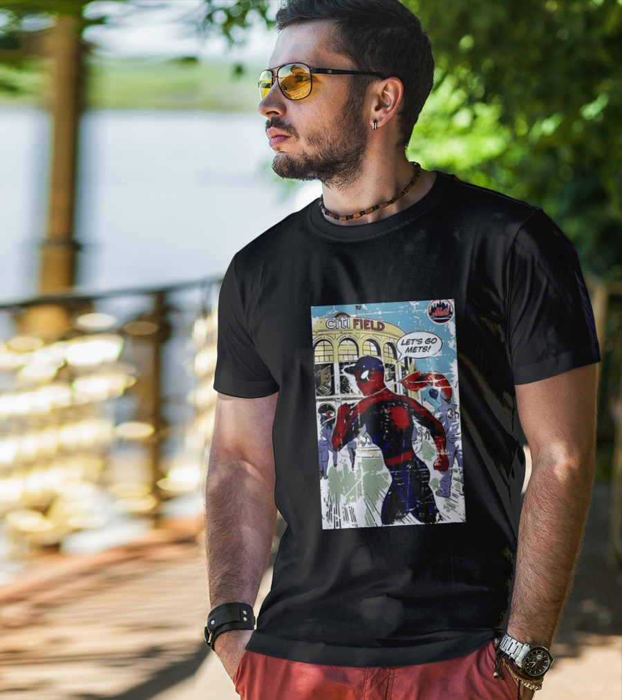 Citi Field New York Mets Spider Man Let's Go Mets 2026 T-Shirt