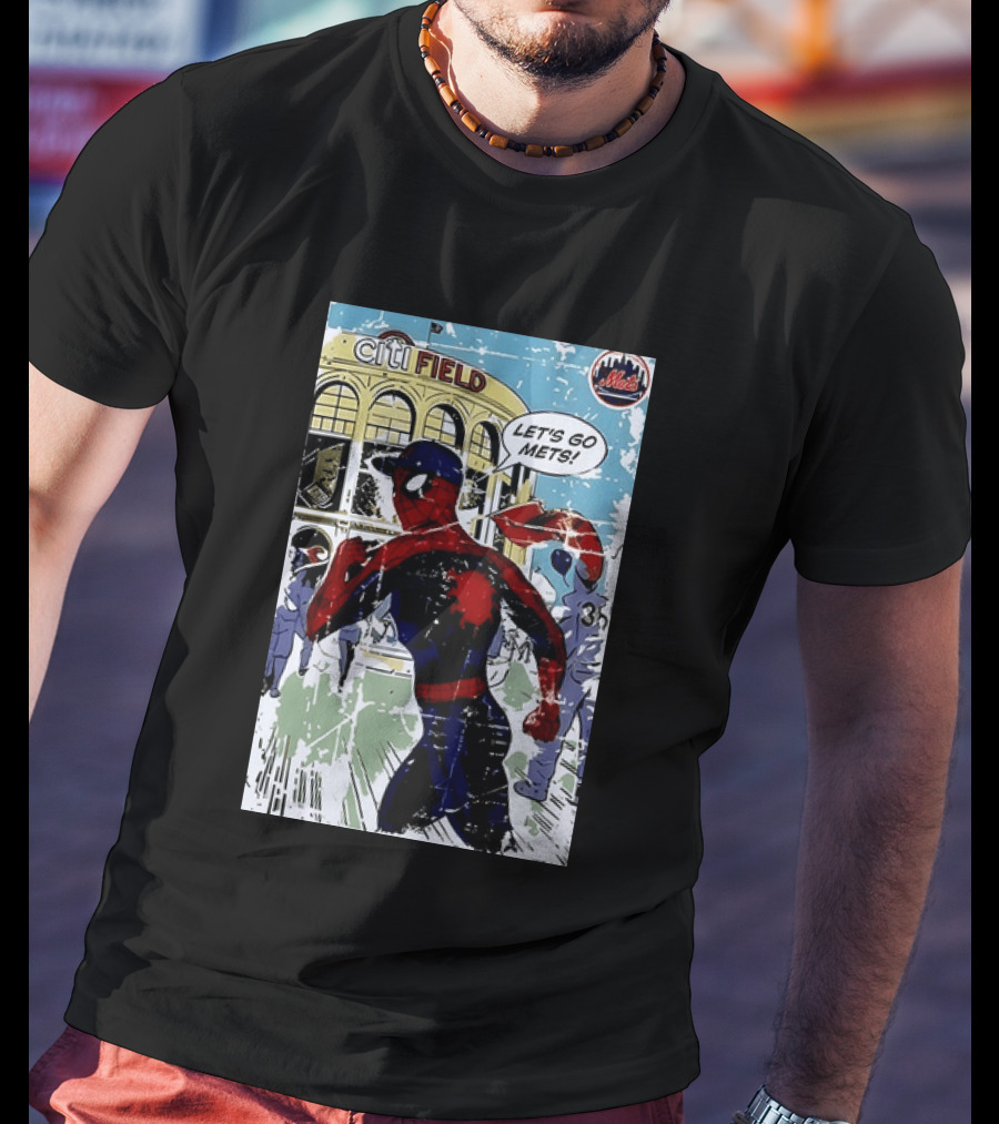 Citi Field New York Mets Spider Man Let's Go Mets 2026 T-Shirt