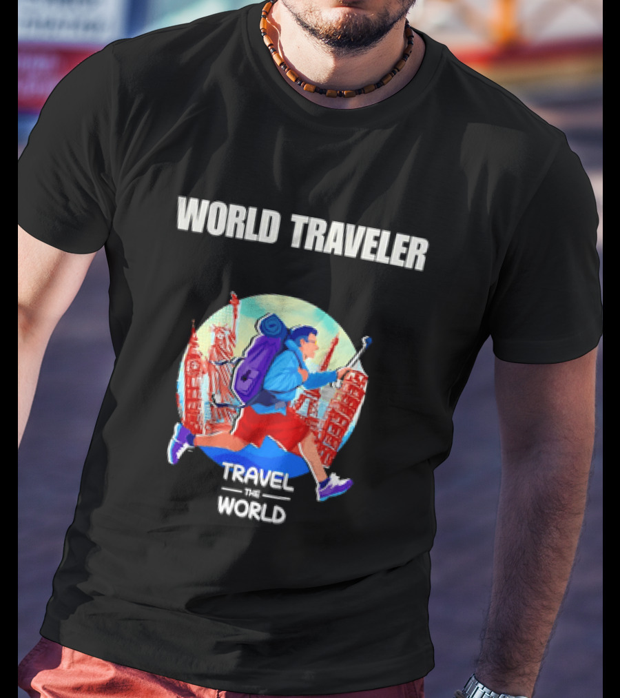 World Traveler Backpacking Adventure Travel The World Vacation T-Shirt