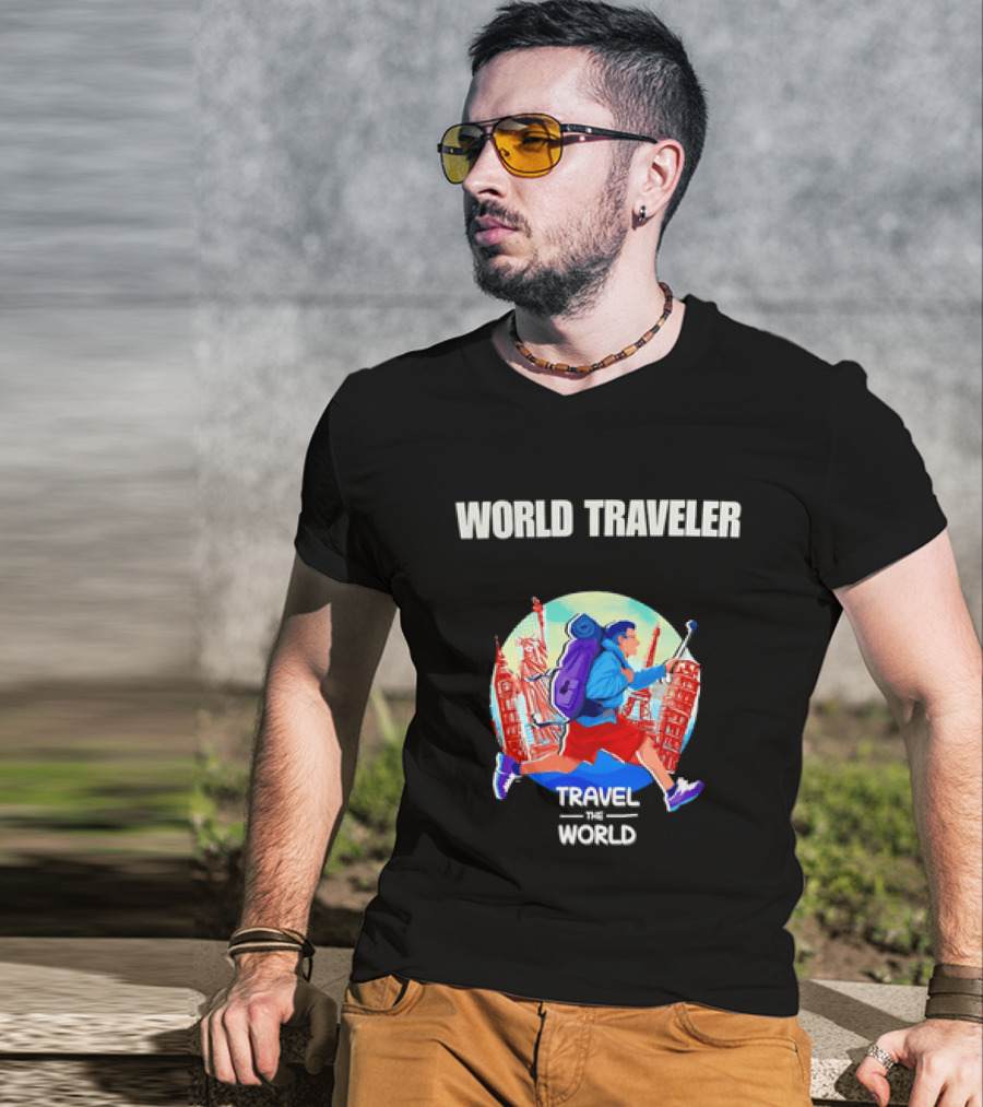 World Traveler Backpacking Adventure Travel The World Vacation T-Shirt