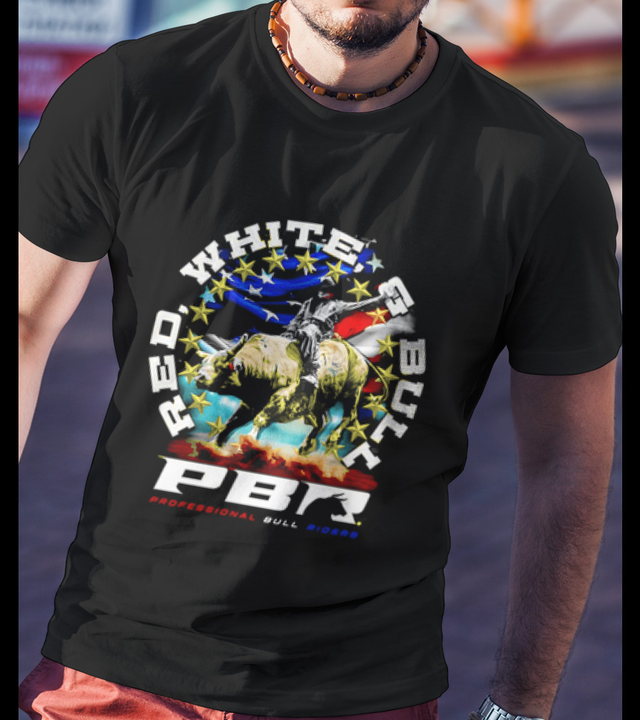 PBR Professional Bull Riders Red White And Bull Stars And Stripes T-Shirt