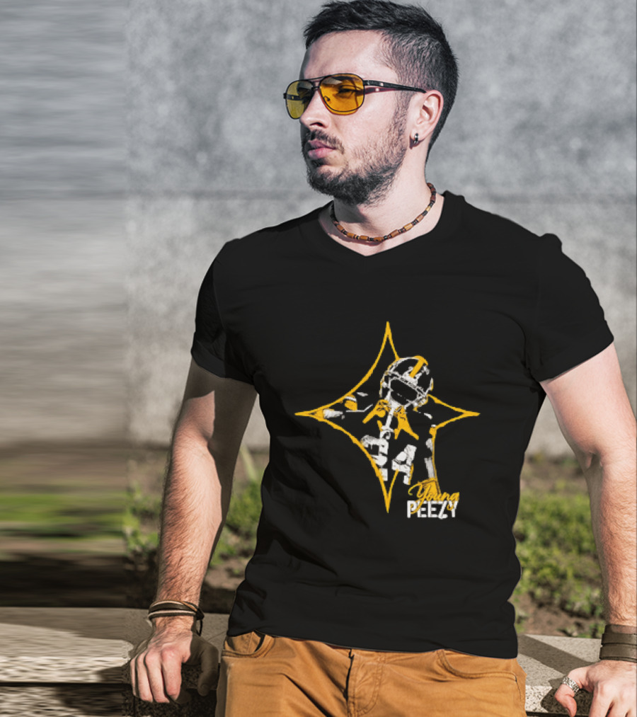 Joey Porter Jr Young Peezy Pittsburgh Steelers Distressed Starburst T-Shirt