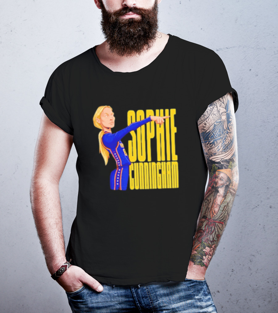 Sophie Cunningham Cartoon Indiana Fever Pointing T-Shirt