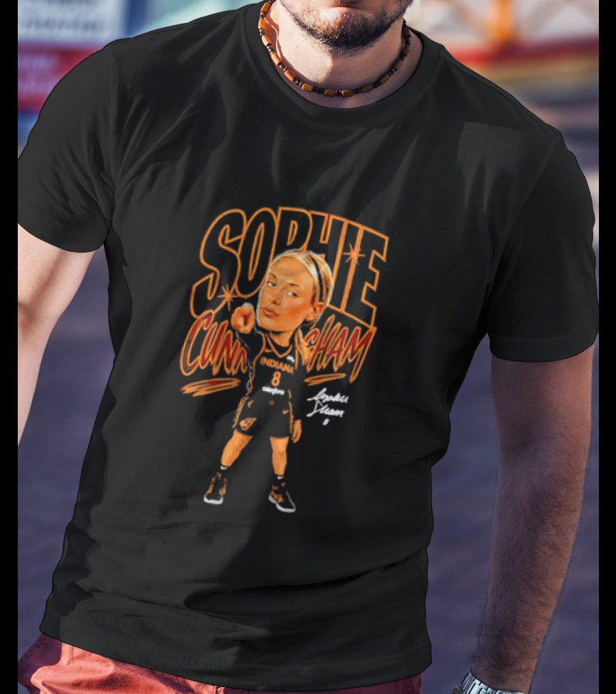 Sophie Cunningham Indiana Fever Point 90s Caricature Basketball Player T-Shirt