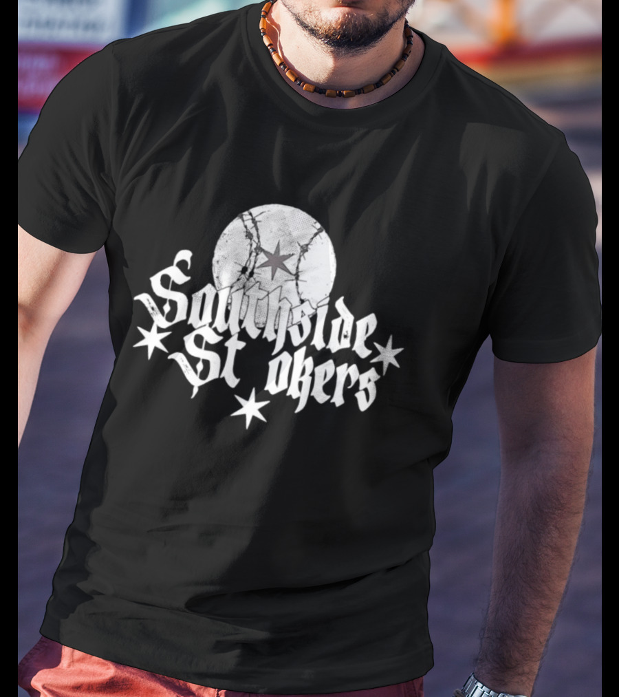 Southside Strokers Chicago Baseball Barbed Wire Star T-Shirt