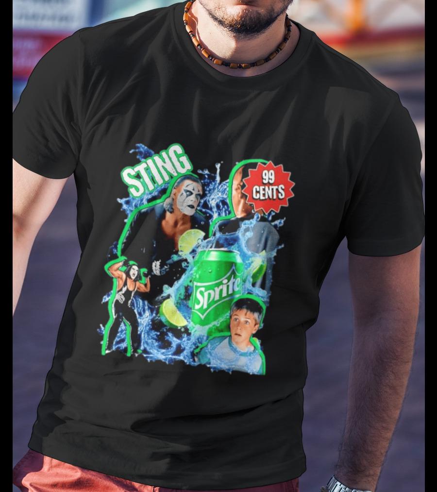 Sting WCW Sprite 99 Cents Lime Water Splash Wrestling T-Shirt