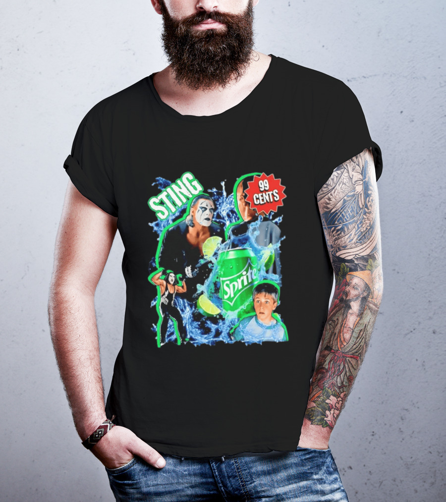 Sting WCW Sprite 99 Cents Lime Water Splash Wrestling T-Shirt