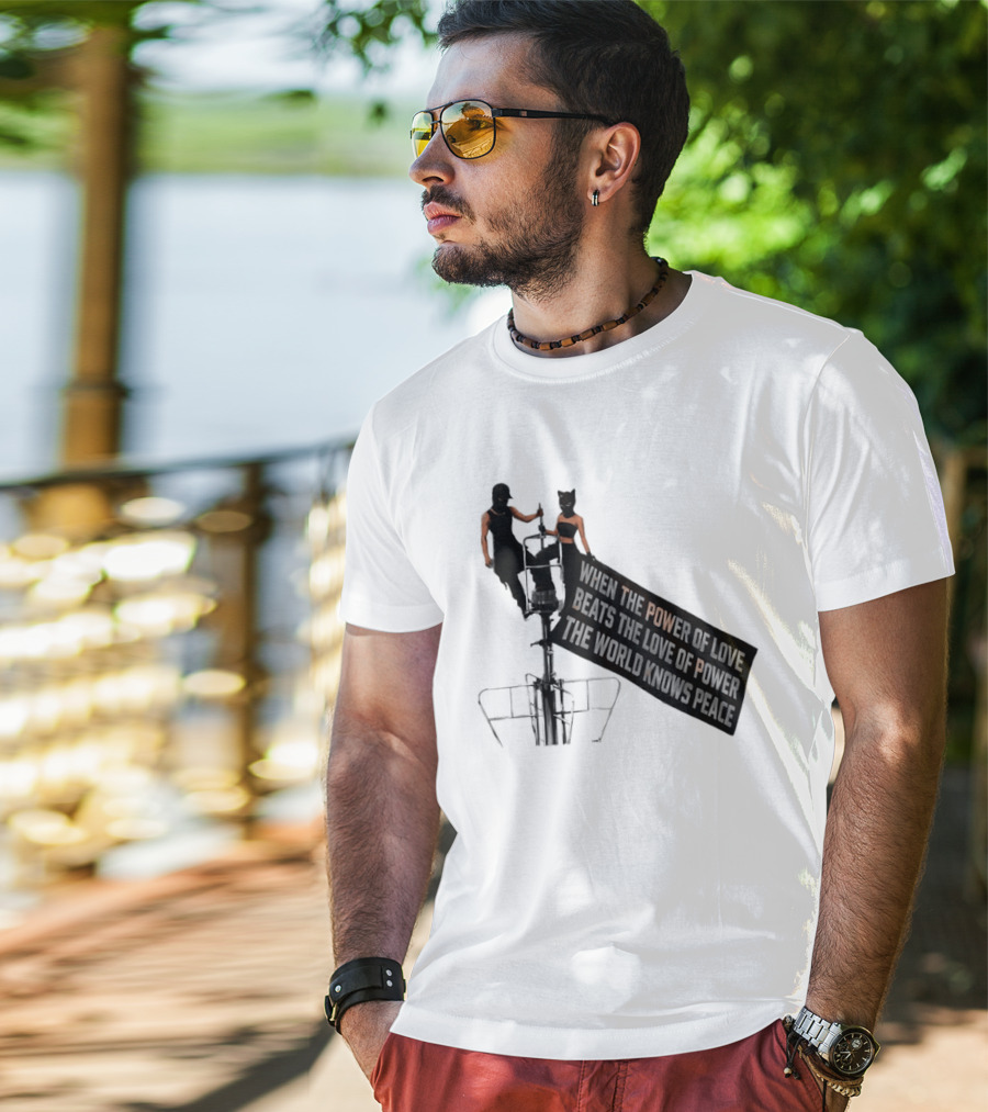 Angela Nikolau Ivan Beerkus Empire State Building Power Of Love Overpowering Love Of Power T-Shirt
