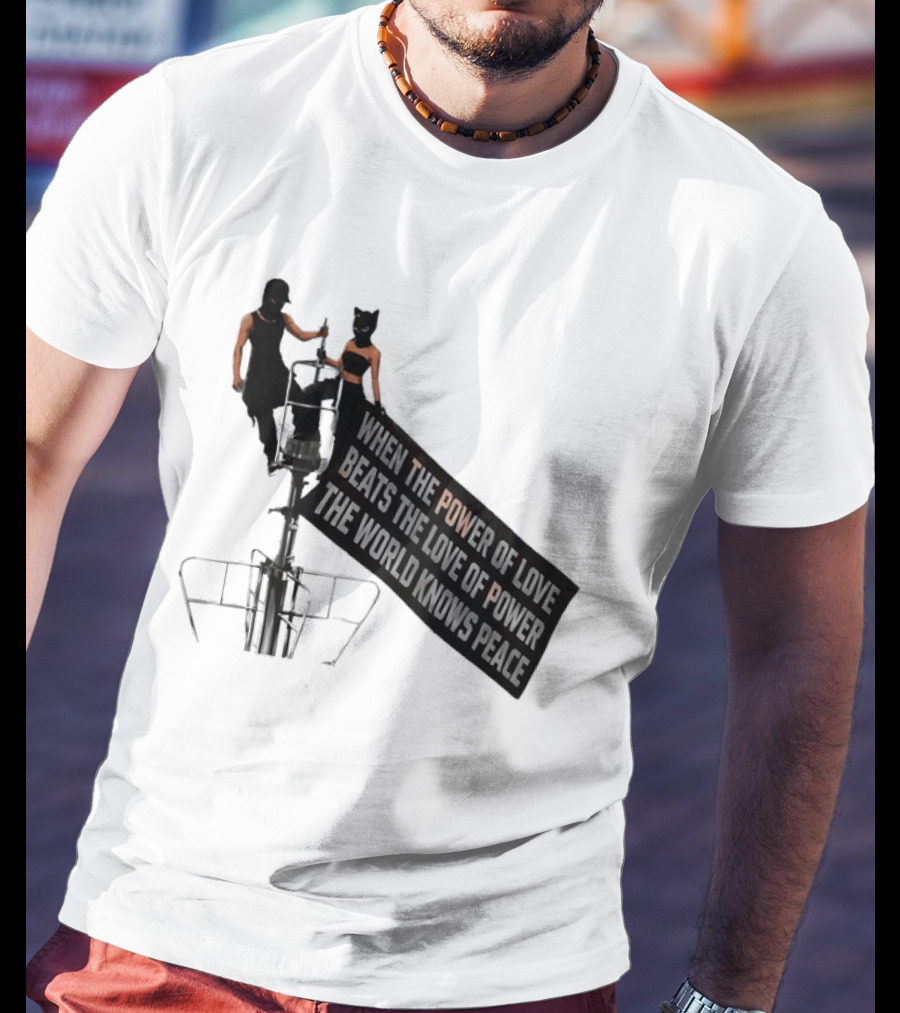 Angela Nikolau Ivan Beerkus Empire State Building Power Of Love Overpowering Love Of Power T-Shirt