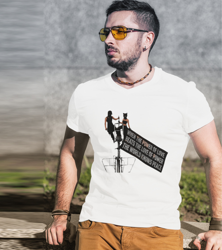 Angela Nikolau Ivan Beerkus Empire State Building Power Of Love Overpowering Love Of Power T-Shirt