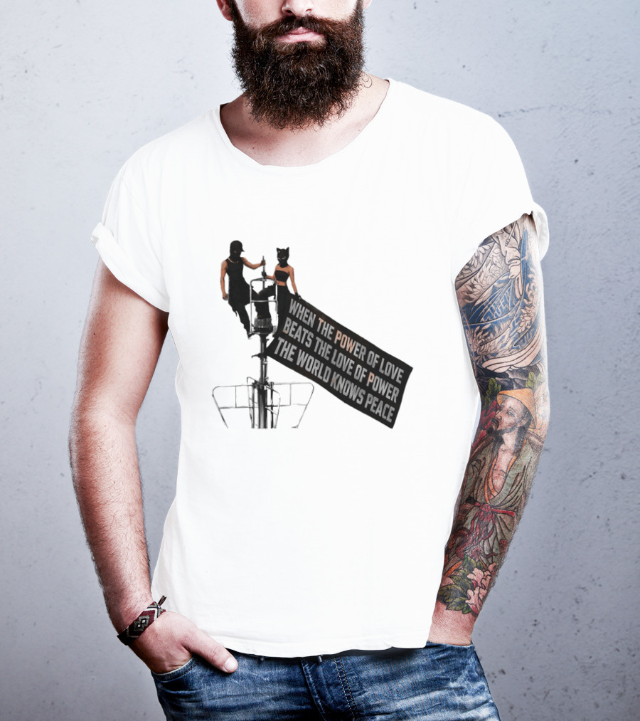 Angela Nikolau Ivan Beerkus Empire State Building Power Of Love Overpowering Love Of Power T-Shirt