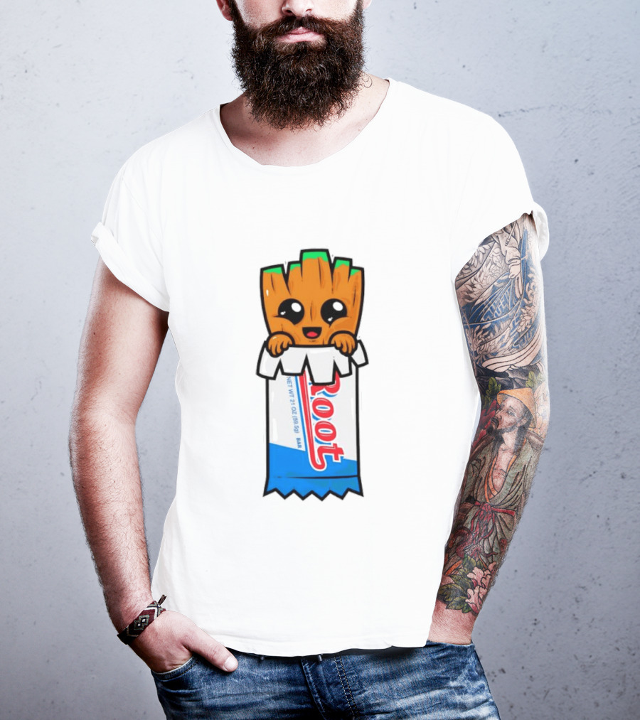 Baby Groot Guardians Of The Galaxy Root Candy Cartoon T-Shirt