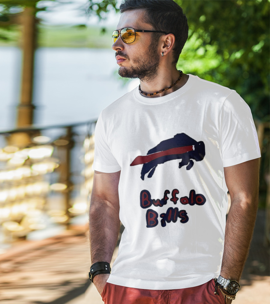 Buffalo Bills Iconic Blue Red Bison T-Shirt