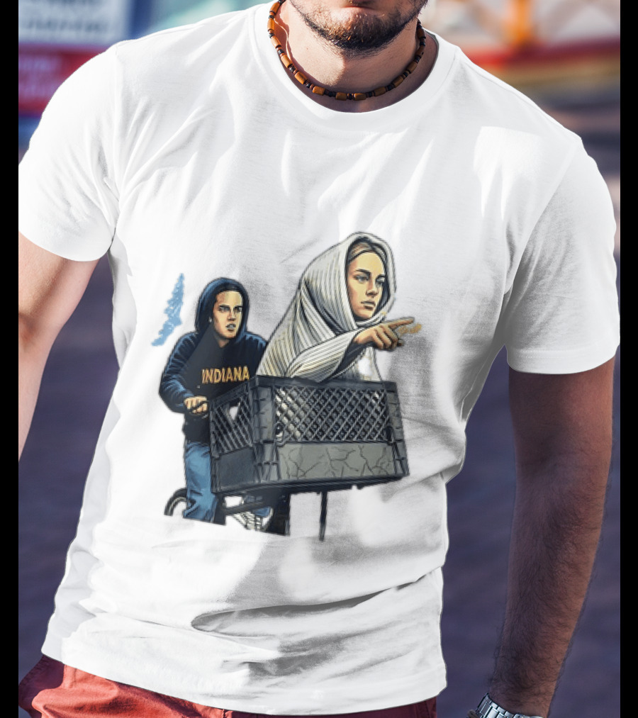 Caitlin Clark Sophie Cunningham E.T. Indiana Bike Basket T-Shirt